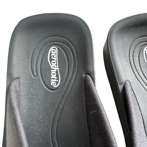 Aerothotic Women’s Comfort Orthotic Flip Flop thong Sandals Black Size 38 8 New - Picture 4 of 6